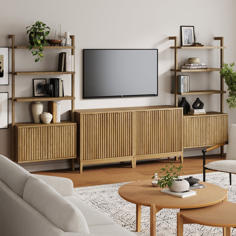 Martinsen Sideboard And Bookcase Set Entertainment Center, Natural