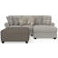 Livingston - Méridienne 2 pièces avec siège à ressorts confortables, repose-pieds cocktail de 40 po et 6 coussins décoratifs inclus-99403311