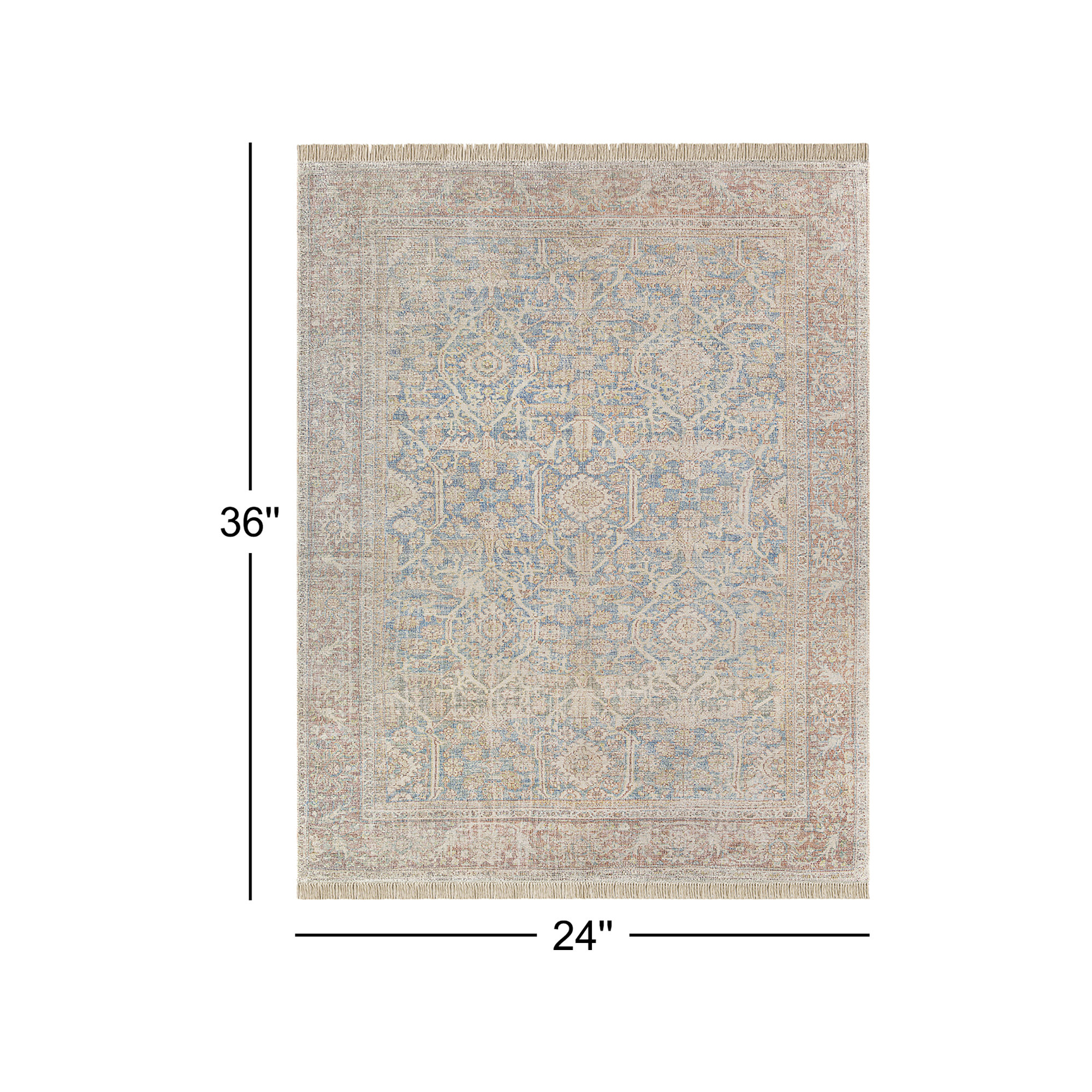 Jones Handmade Blue Rug, Rectangle 2' x 3'