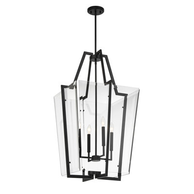 Luminaire suspendu 4 lumières Savell House Farell en noir mat