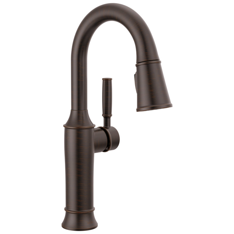 Renaldi Pull Down Sprayer Bar Faucet, Single Handle Prep Sink Faucet, Venetian Bronze