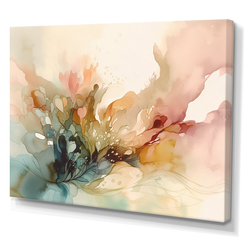 Delicate Floral Impressions II - Floral Wall Art Prints, 24" H x 32" W x 1" D, Wrapped Canvas