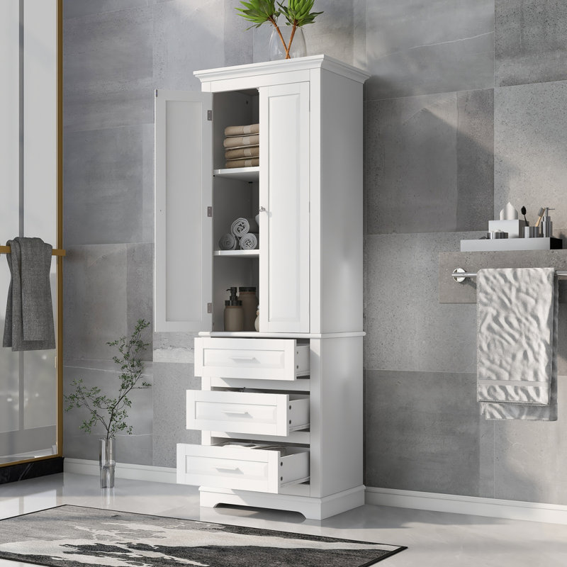 Grande armoire de rangement avec trois tiroirs pour la salle de bain / bureau