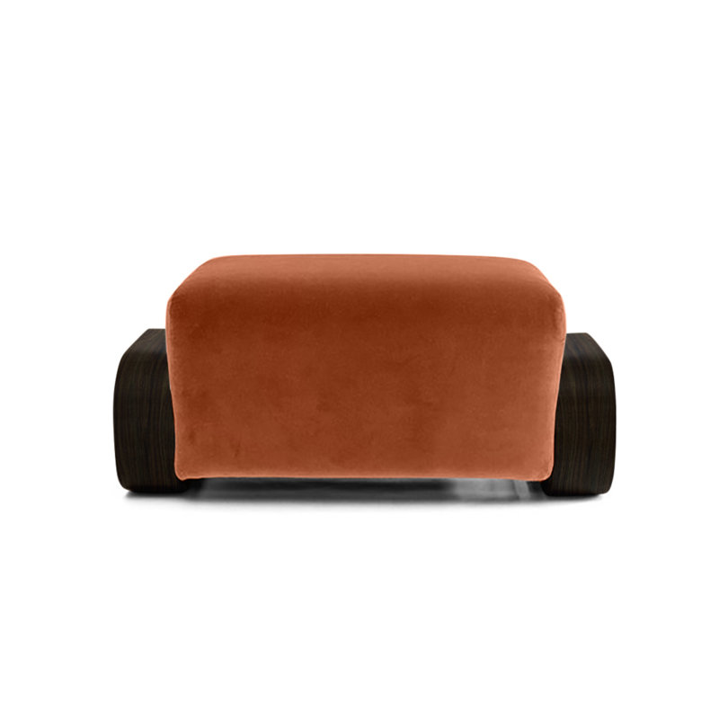 Cayenne Ottoman, Marmalade Velvet
