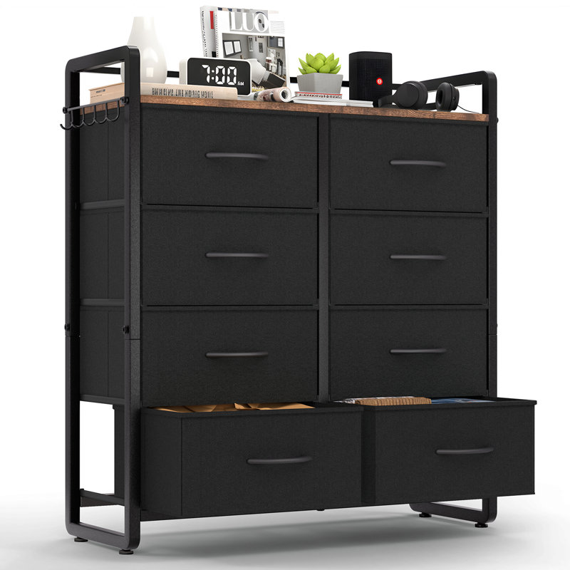 8 Drawer Storage Drawer, Black