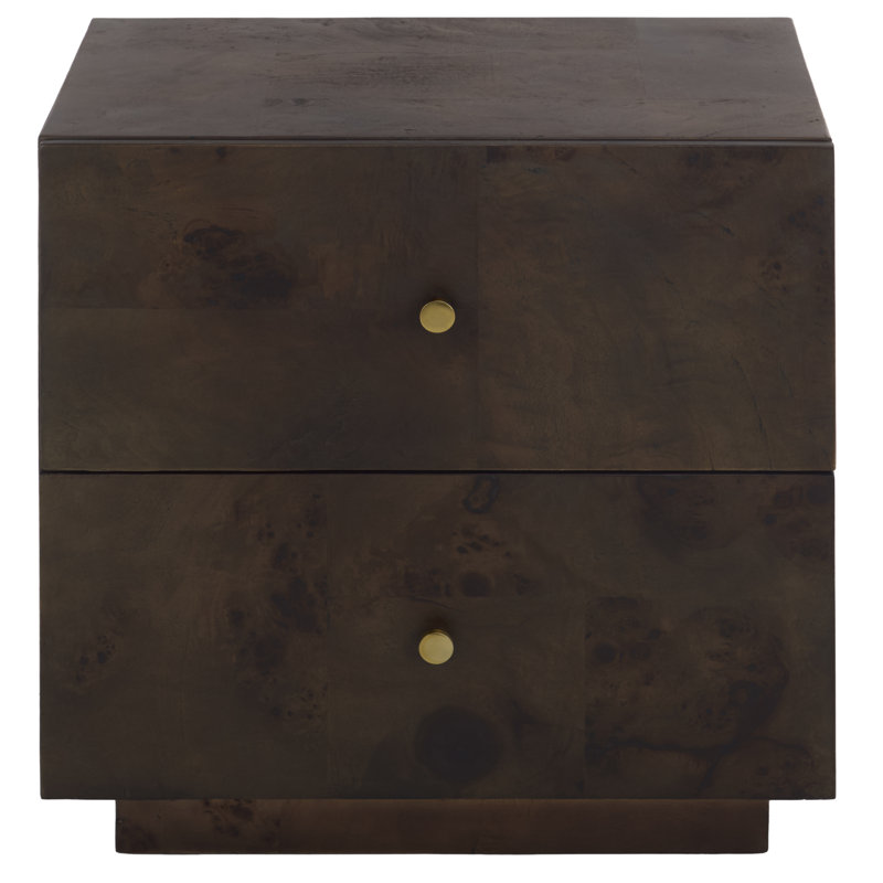 Tahan 2 Drawer Nightstand, Dark Oak