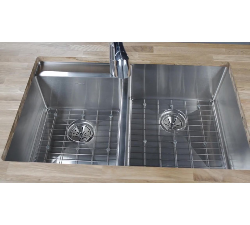 33-Inch Dual-Mount Stainless Steel Double Bowl Kitchen Sink