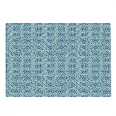 Ambesonne Blue White Cutting Board Large Size Dutch Floral Tile Blue and White