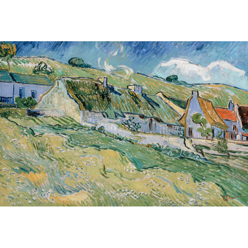 "Chaumière à Cordeville", reproduction sur toile tendue, H 12 po x l 18 po