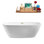 Baignoire de trempage autoportante en acrylique 67 "avec drain et plateau en bambou 67" Streamline