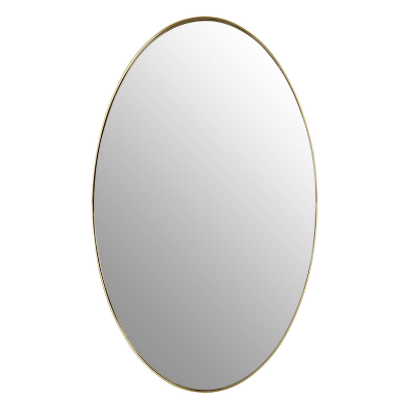 Aguon Flat Mirror, 100H" x 60W" x 3"D, Gold, Oval