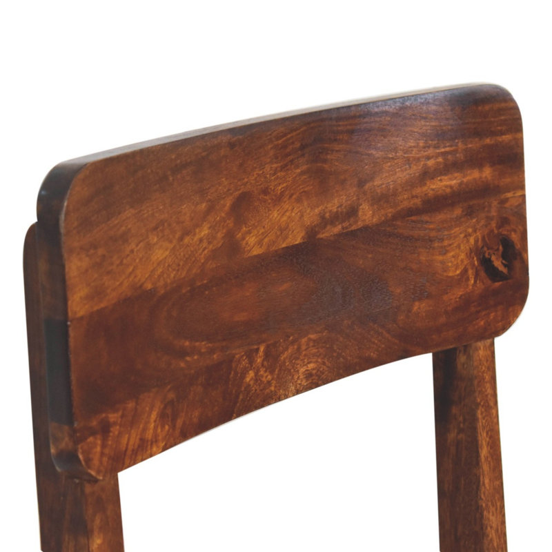 Solid Wood Side Chair in Brown