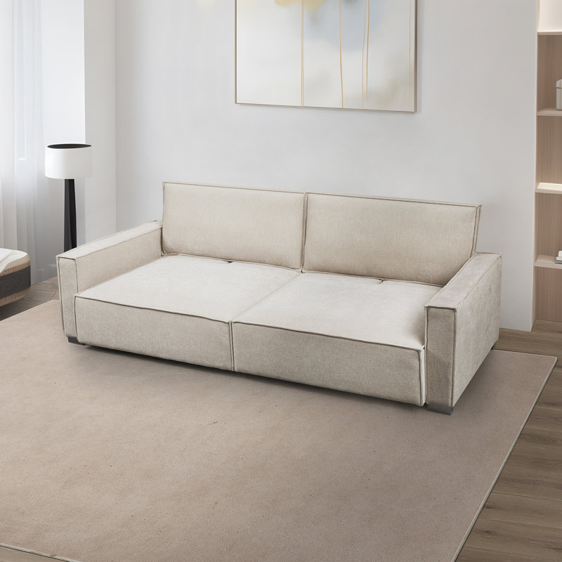 99" Upholstered Sofa, Beige