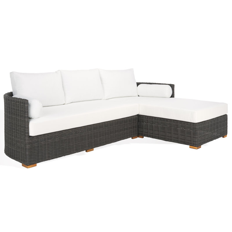 Anguilla Wicker Outdoor Chaise Sectional, Dark Gray