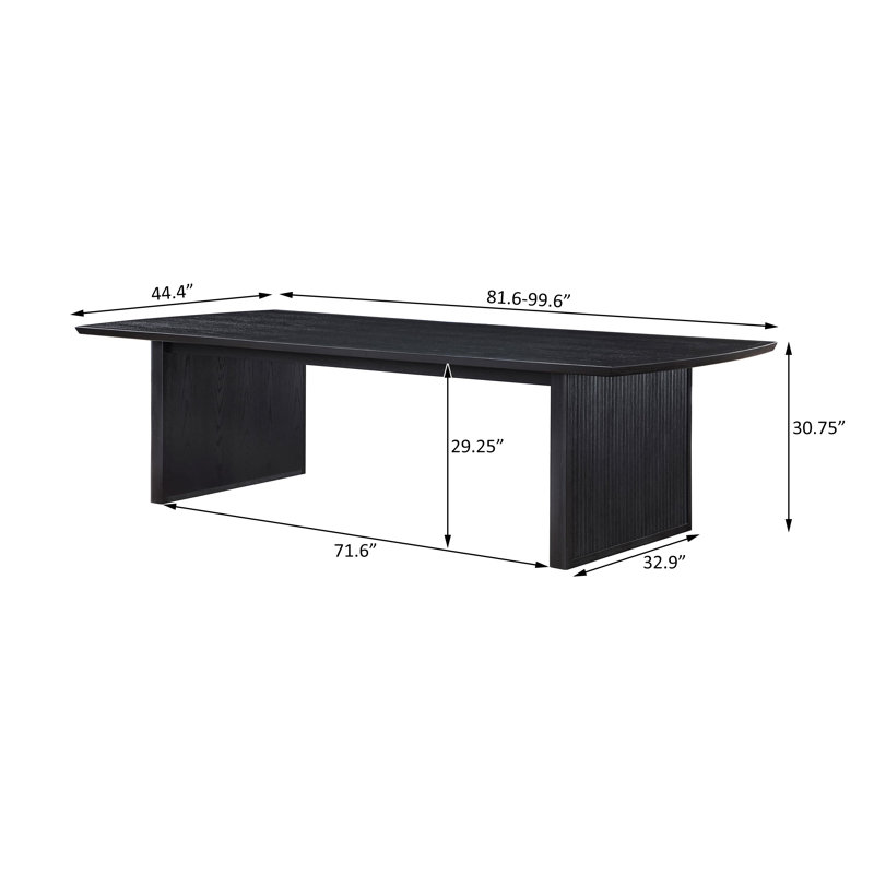 100-inch Extension Leaf Dining Table Black