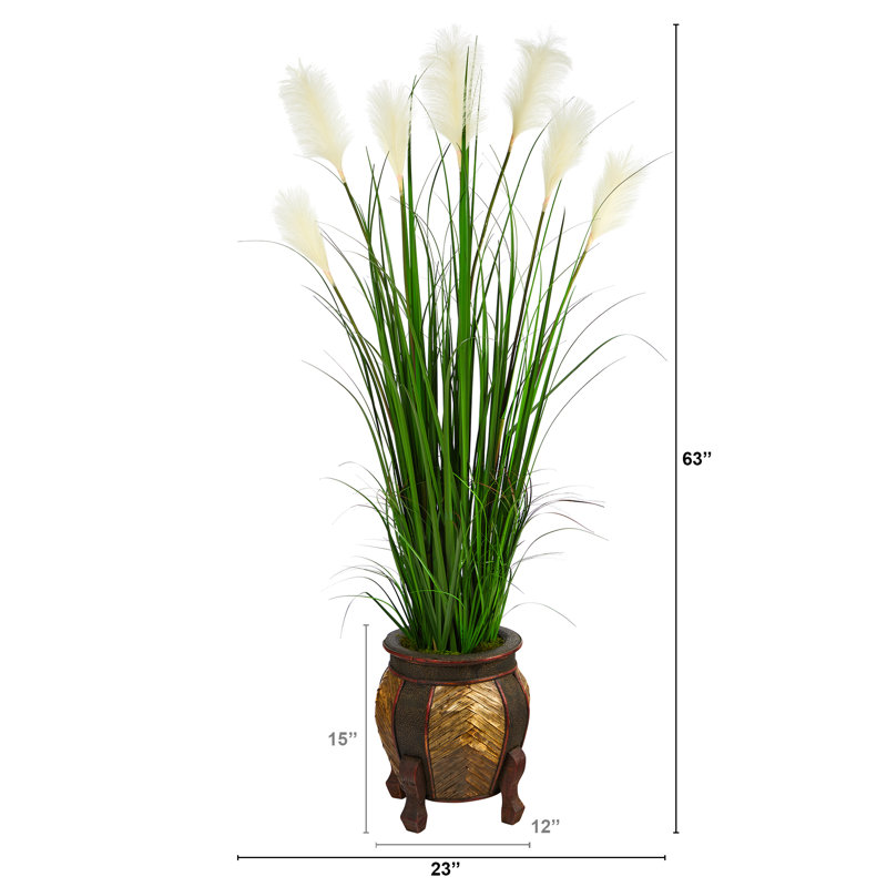 Herbe artificielle 63 po en pot