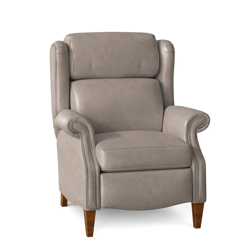 Fauteuil inclinable en similicuir Miller, Étain, Nouveaux classiques, Cuir véritable vert forêt d'Anilina