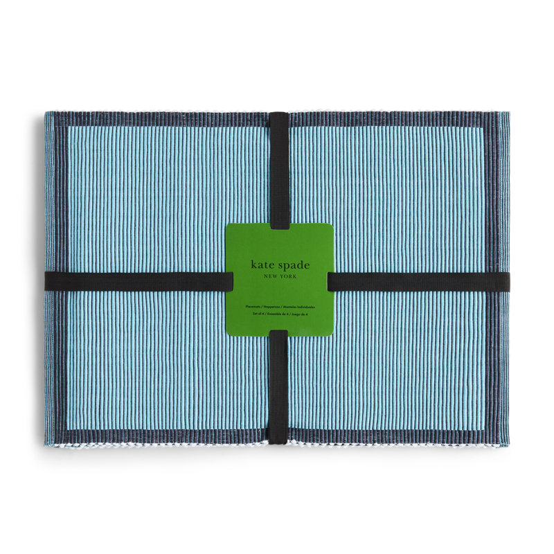 kate spade new york Garden Party 4-Pack Set Placemat Set, Pink/Rose Pink, 14x19, Blue