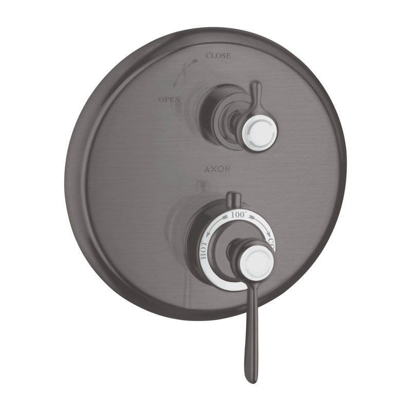 AXOR Montreux Thermostatic Trim With Volume Control Valve Trim Only, Brushed Black Chrome