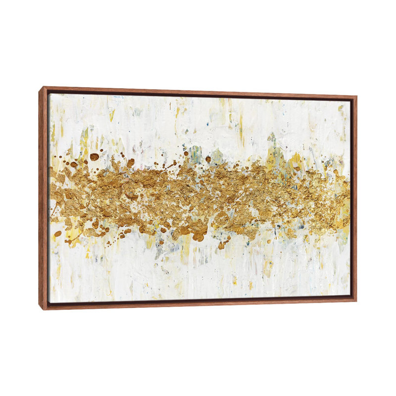 Impression d’art graphique, "Speckles of Gold" par Nikki Chauhan, H 18 po x l 26 po x P 1,5 po, Pas de tapis