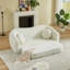 Canapé-lit inclinable incurvé de 86 pouces, canapé-lit pliant sans cadre 2 en 1 avec base coulissante et assise profonde, revêtement en chenille, aucun assemblage requis-569516777