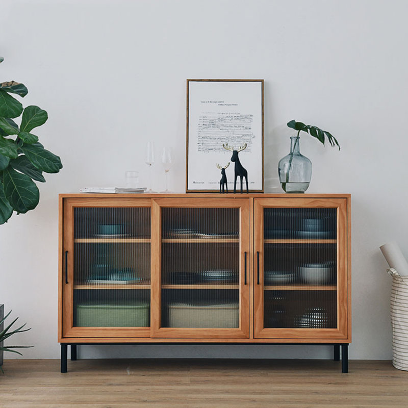 Armoire de rangement moderne à porte vitrée minimaliste