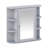 Bathroom Wall Storage Cabinet With Mirror, Medicine Cabinet With Adjustable Wood Shelf & Doors, Mounted Storage Cabinets With 6 Open Shelves, Gray-1714401809