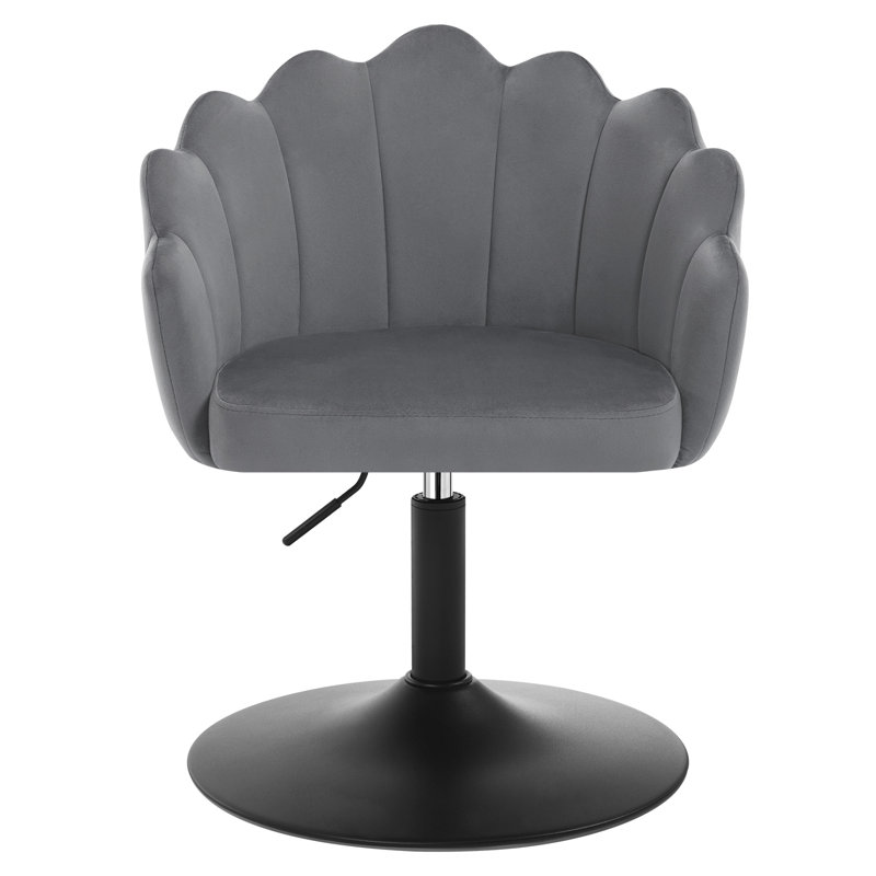 Metal Accent Stool, Velvet, Grey
