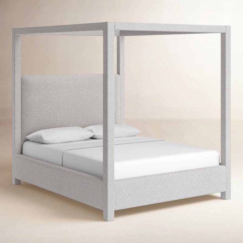 Denn Donnelly Bed, Queen, Cream Boucle Fabric