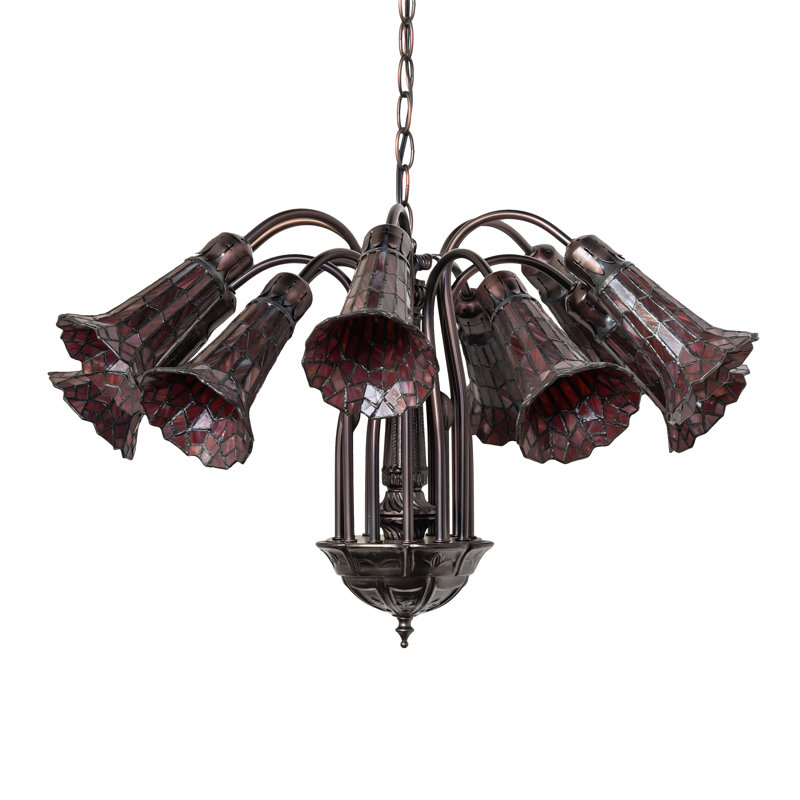 Grazio 12 - Light Chandelier, Red