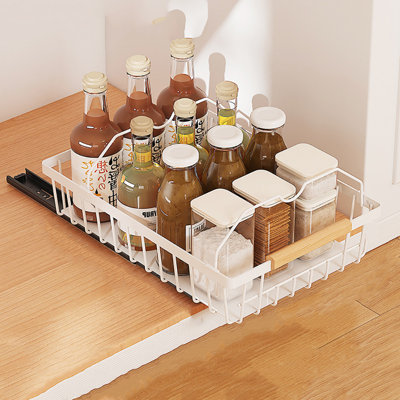 Pull Out Cabinet Organizer Slide-Out Drawers Organizers Under Sink for Kitchen and Pantry Storage