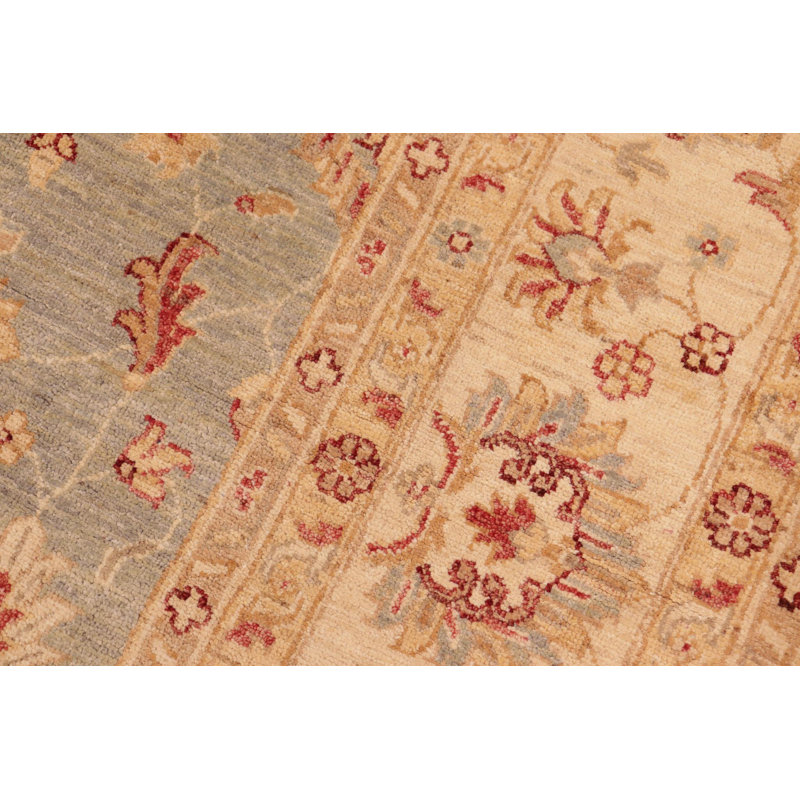Tapis brun en laine noué à la main 6 pi 5 po x 10 pi Abbigail Southwestern