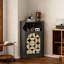 Armoire de coin noire en bois massif