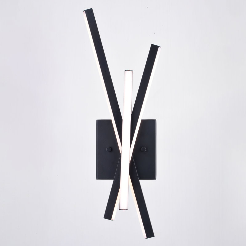 Barcelo Steel LED Armed Sconce, Matte Black