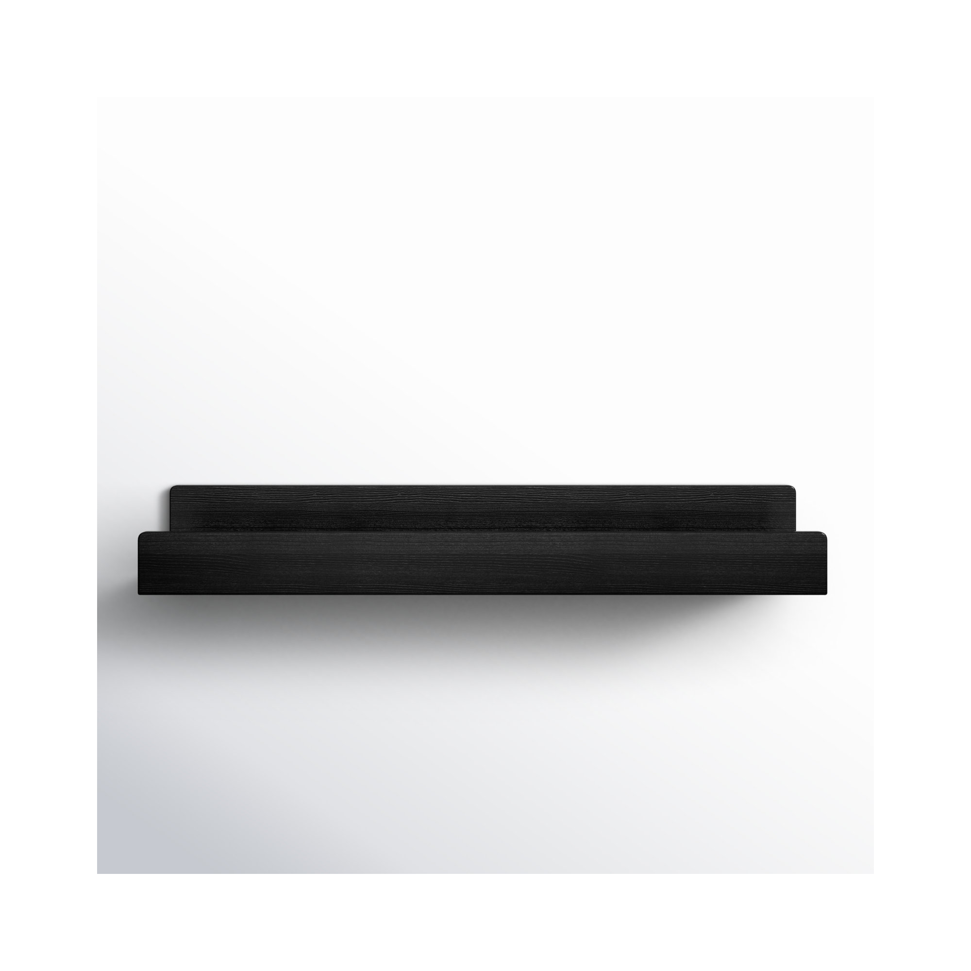 Dezerea Lipped Wall Mounted Shelves, 3.5" H x 24" W x 7.25" D, Black
