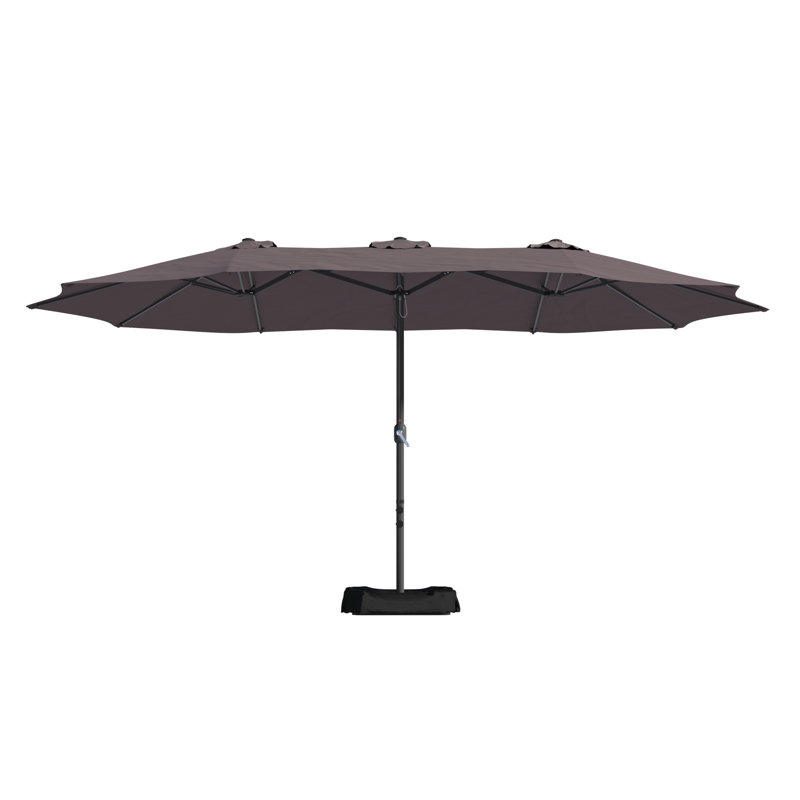 Parasol de marché 15 pi avec base, Brun