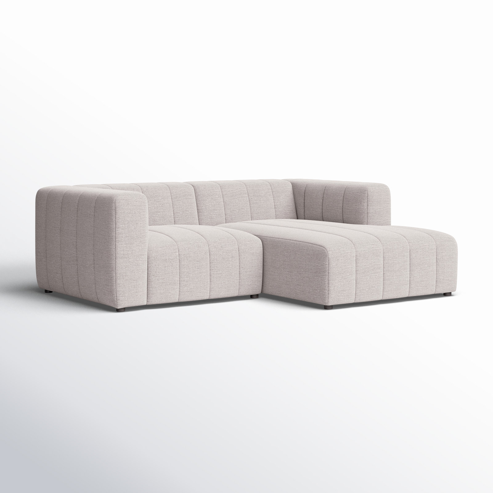 Bowry 88" Wide Sofa & Chaise, Right Hand Facing, Gray Polyester