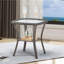 Ensemble de mobilier de patio en osier 5 pièces avec 2 chaises berçantes pivotantes, 2 repose-pieds et 1 table d'appoint