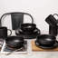 Service de table 12 pièces en grès avec tasses - va au micro-ondes et au lave-vaisselle, empilable, non toxique - service pour 3-1900328424