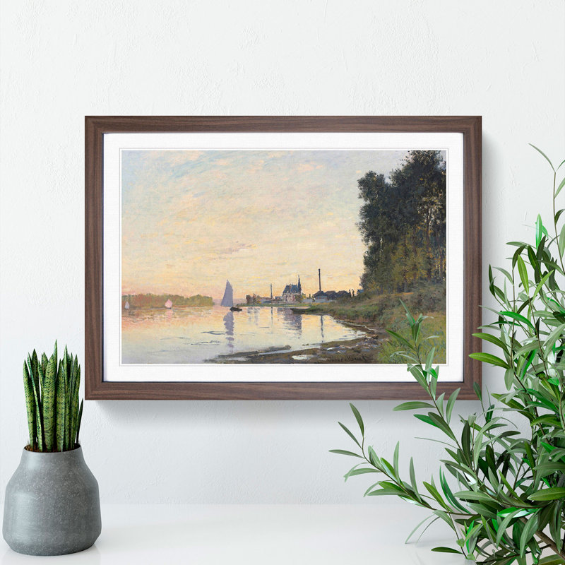 The Shore at Dusk by Claude Monet - Framed Print, 27cm H x 36cm W x 2cm D, Walnut Framed