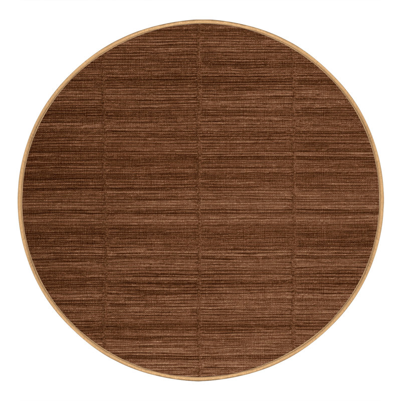 Tapis brun uni lavable à la machine, Rond 7 pi