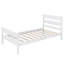 Lit plateforme simple avec tête et pied de lit, structure de lit simple en bois, lit en bois d'hévéa-987011104
