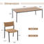 Ensemble de salle à manger d'extérieur 7 pièces comprenant 1 table rectangulaire et 6 chaises de salle à manger empilables en rotin
