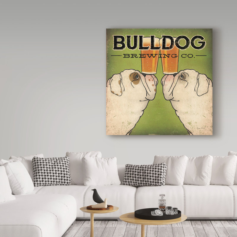 « bouledogue infuseing », impression sur toile tendue, H 14 po x l 14 po x P 2 po