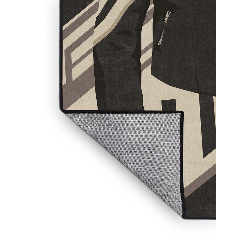 Tapis noir lavable à la machine Kymani, 6 x 9