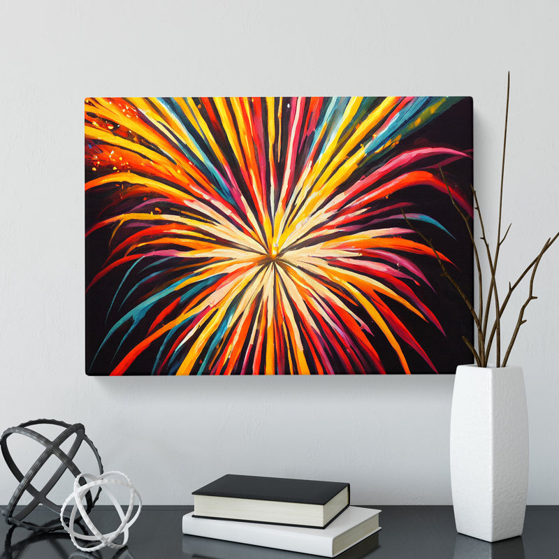 Grand Fireworks Abstract - Wrapped Canvas, 35cm H x 50cm W x 3cm D