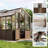 6x12 ft Greenhouse for Outdoors, Large Wooden Greenhouses with Adjustable Roof Vent & PC Panels & Lockable Door, Heavy Duty Spruce Frame Green House for Garden, Backyard, Patio-124934820-124934825