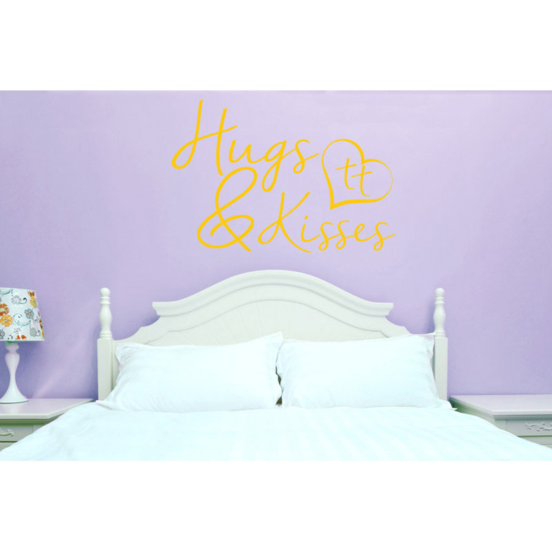 Hugs and Kisses Wall Sticker, Dark Yellow, Large