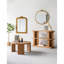 Table basse ronde D32 x 16,5 po avec pieds courbés et placage de frêne brun