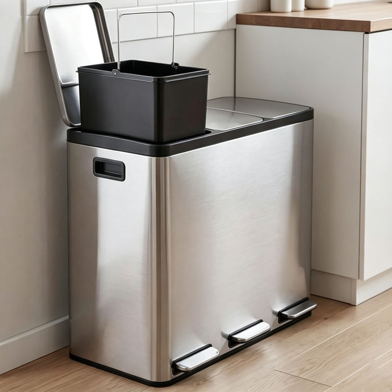 Stainless Steel Recycling Bin - 54 L